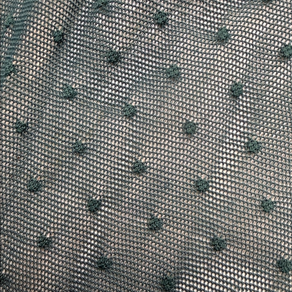 Free People Green Teal On The Dot Layering Sheer Mock Neck Top Sz M - Picture 11 of 11